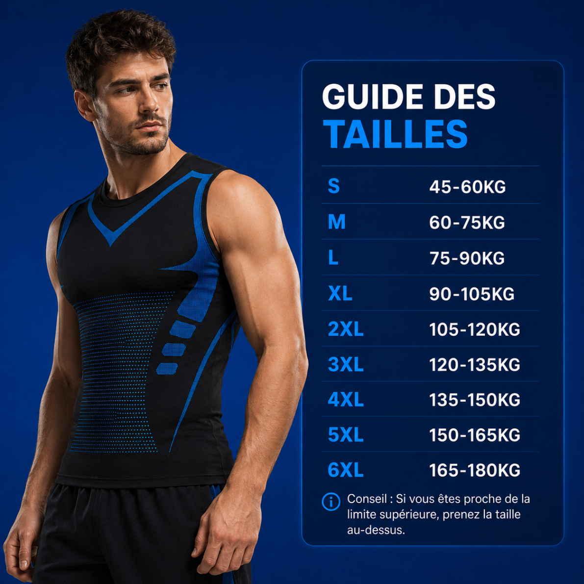 Guide des tailles AMPTEN™ (S à 6XL)
